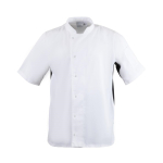 Unisex Chefs Jacket Short Sleeve Black and White 2XL