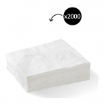 2 Ply 1/4 Fold White Napkins (Box of 2000) - 40cm x 40cm