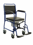 Commode & Transfer Chair - Rear Braked Castors 18" Seat
