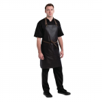 Urban Wet Look Boulder Bib Apron Black and Brown