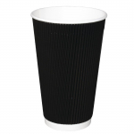 Recyclable Ripple Wall Black Takeaway CoffeeCups455ml (500)