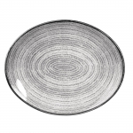 Studio Prints Homespun Stone Grey Oval Coupe Plate (Pack12)