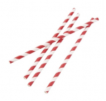 Fiesta Compostable Paper Straws Red Stripes (250 Pack)