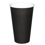 Recyclable Coffee Cups Single Wall Black 455ml/16oz (50Pack)