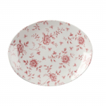 Vintage Prints Oval Plates Cranberry Rose 315mm (Qty 6)