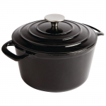 Vogue Black Round Casserole Di sh 3.2Ltr