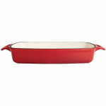 Vogue Red Rectangular Cast Iro n Dish 2.8Ltr
