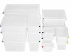 GN Container 1/9 with Lid & 7 Colour Clips 100mm 0.85Ltr (4)