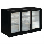 Polar Back Bar Cooler with Sli ding Doors in Black 330Ltr