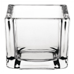 Olympia Glass Tealight Holder Square Clear (6 Pack)