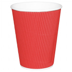 Recyclable Coffee Cups Ripple Wall Red 225ml/8oz (25 Pack)