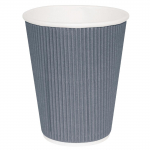 Recyclable Coffee Cups Ripple Wall Charcoal 340ml (500 Pack)