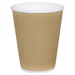 Recyclable Coffee Cups Ripple Wall Kraft 225ml/8oz (500 Pack