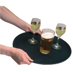 Kristallon Fibreglass Round Non-SlipTray Black 280mm (11")