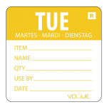 Removable Day of the Week Label Tuesday (500 pack)