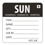 Removable Day of the Week Label Sunday (500 pack)