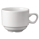 Plain Whiteware Stacking Nova Tea Cups 212ml (24 pack)