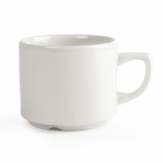 Plain Whiteware Stacking Maple Tea Cups 199ml (24 pack)