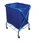 Folding Waste Cart with Blue Vinyl Bag