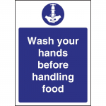 Vogue Wash hands Before Handling Food Sign