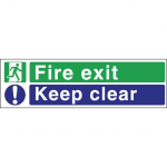 Fire Exit Keep Clear Sign (150 x 450mm)