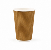 16oz Kraft Ripple Wall Coffee Cups - Box of 500