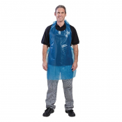 Disposable Polythene Bib Apron Blue (Pack of 100)