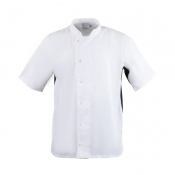 Unisex Chefs Jacket Short Sleeve Black and White M