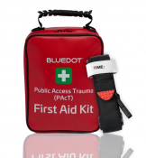 Public Access Trauma First Aid Kit in Red Bag