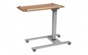 Gas Lift Overbed Table OAK Straight Leg Base