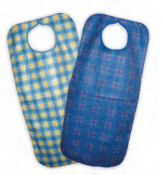 Tartan Blue Short Bib 18x24inc Stuart Blue - Snap Closure