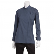 Hartford Lightweight Zip Women Chef Jacket Blue XS