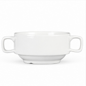 Olympia Whiteware Soup Bowls With Handles 400ml (Pack of 6)