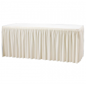 Table Top Cream Cover & Skirting - Plissé Style