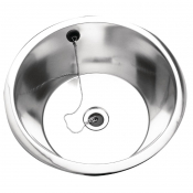 Stainless Steel Rimmed Edge Round Inset Sink Bowl 430mm