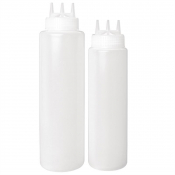 Vogue Clear 3 Nozzle Squeeze Bottle 24oz