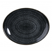 Studio Prints Homespun Plate Charcoal Oval Coupe (Pack12)