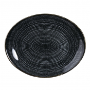 Studio Prints Homespun Plate Black Large Oval Coupe(Pack12)