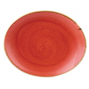 Stonecast Oval Coupe Plate Berry Red 192mm (12 Pack)