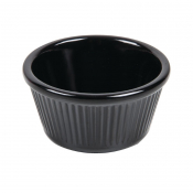 Kristallon Melamine Fluted Ramekins Black 57mm (Pack 12)
