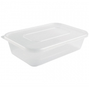 Plastic Microwavable Container with Lid Small 500ml (Qty 250)
