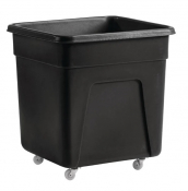 Black Polyethylene Trolley 185L - 695x620x660mm