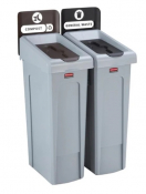 Rubbermaid Slim Jim Two Stream Recycling Station 87Ltr