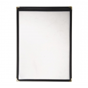 American Style Menu Holder Two Card Black A4