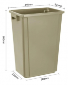 Jantex Slim Bin Beige 60ltr 600(H)x455(W)x312(D)mm