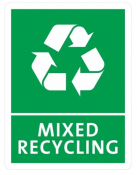 Jantex Slim Bin Mixed Recyclig Label - 160mm x 210mm