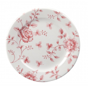 Vintage Prints Tea Plates 170m Cranberry Rose Print (Qty 6)