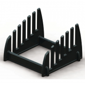 Black Plastic Chopping Board Rack Small 6 Slots -14mm Thick