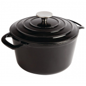 Vogue Black Round Casserole Di sh 3.2Ltr