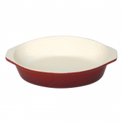 Vogue Red Round Cast Iron Grat in Dish 400ml